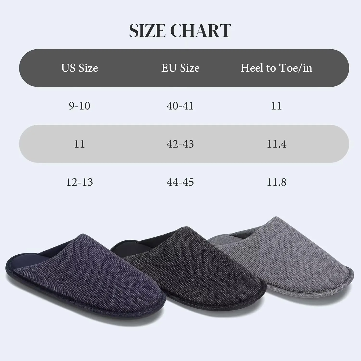 NineCiFun Mens House Scuff Slippers Slip On Warm Bedroom Solid Waffle Upper Slippers Lightweight Non-slip Indoor/Outdoor House Shoes