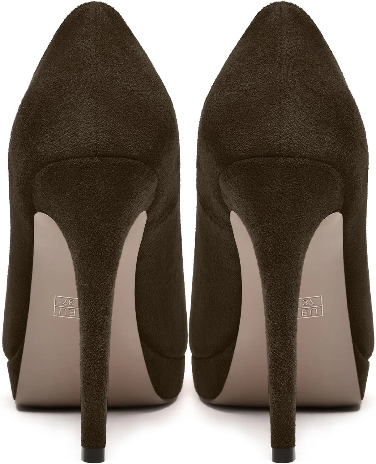 NUMALEO Womens Suede Slip On Night Club Comfortable Peep Toe Sexy Stiletto High Heel Pumps Shoes 5 Inch