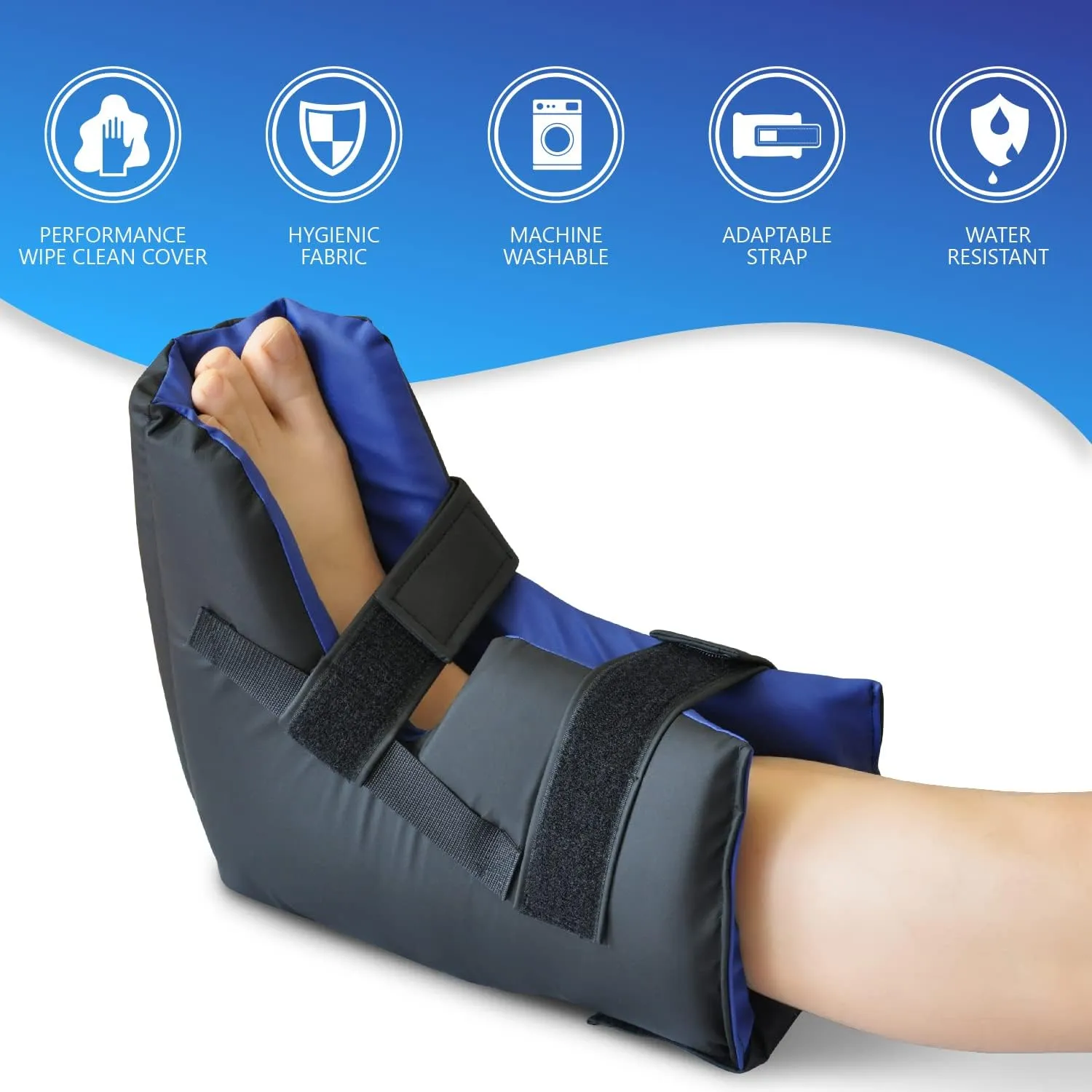NYOrtho Pressure Relief Heel Boot with Cooling Gel Pack – Foot & Ankle Support Cushion for Pressure Sores, Ulcers, Bedsores, Injury Recovery – Offloading Pillow for Pain Relief – Made in USA