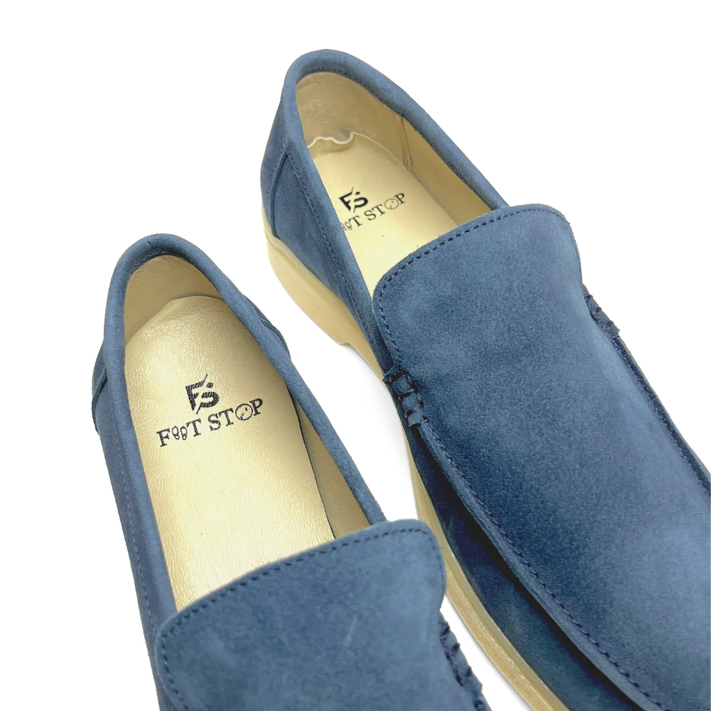 Old Money Suede Leather Loafers (Blue)