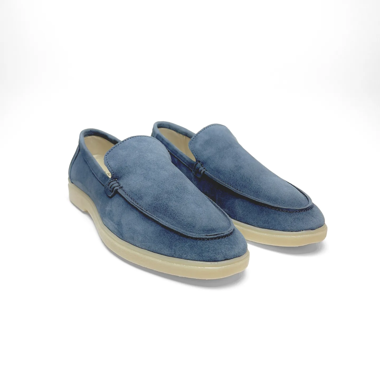 Old Money Suede Leather Loafers (Blue)