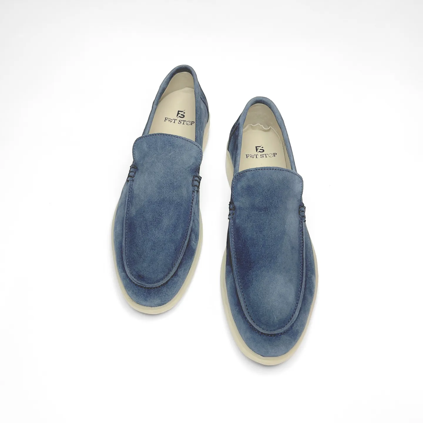 Old Money Suede Leather Loafers (Blue)
