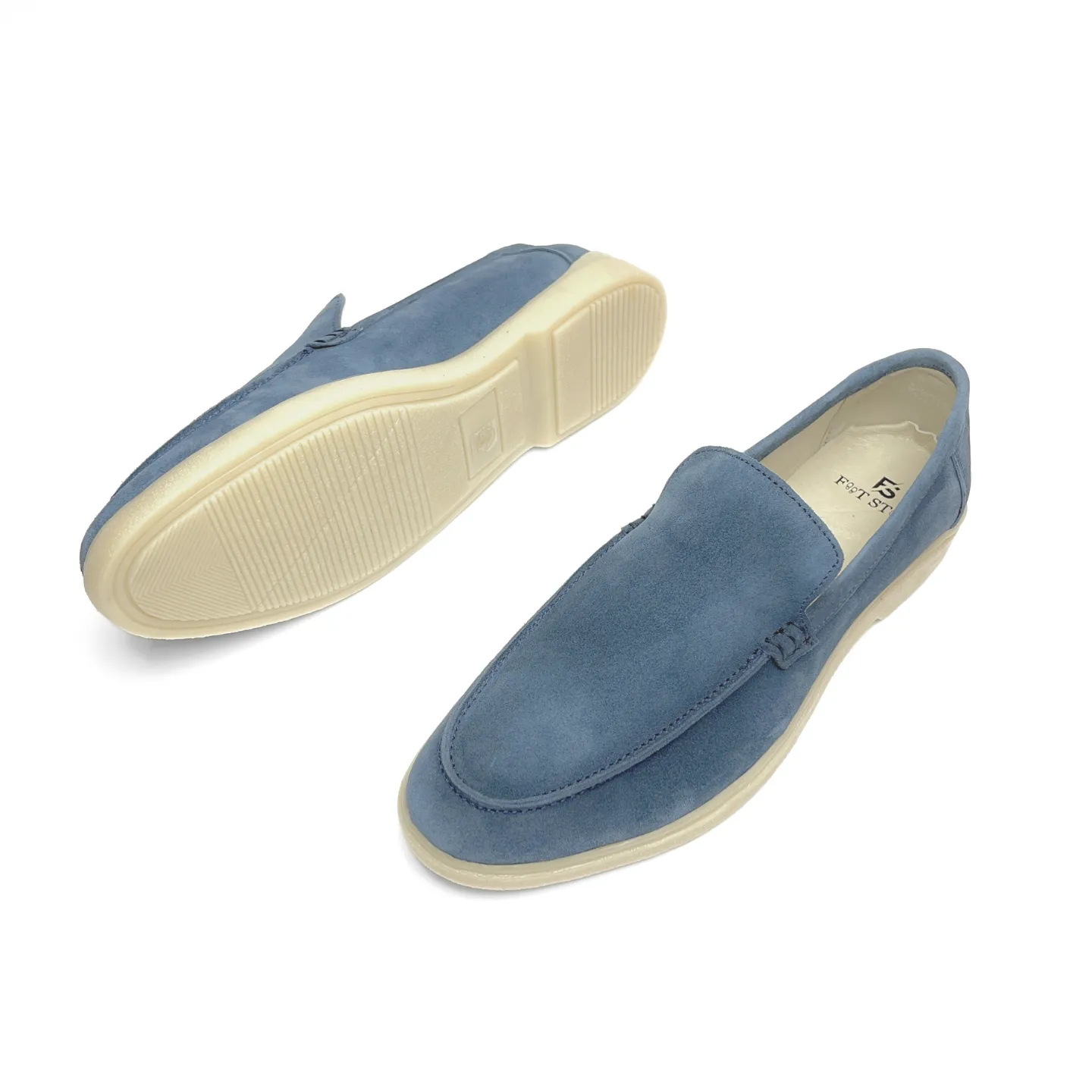 Old Money Suede Leather Loafers (Blue)
