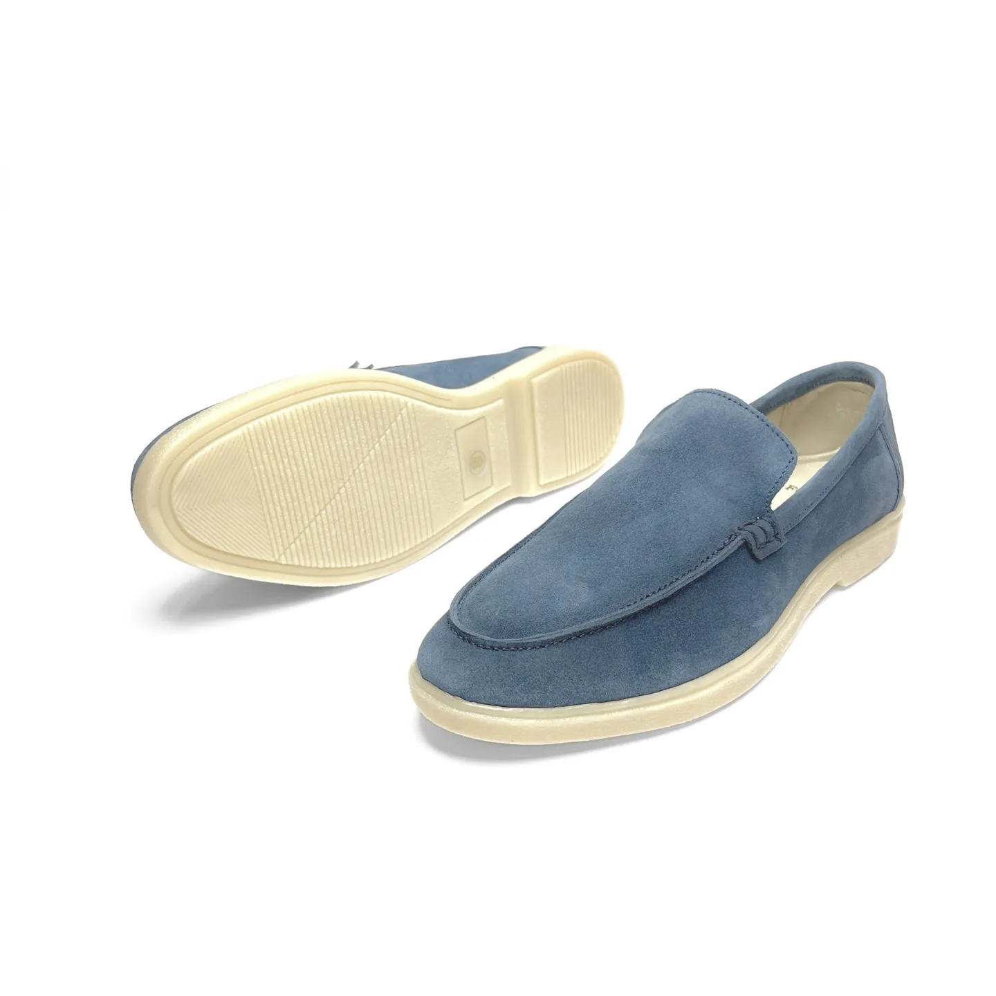 Old Money Suede Leather Loafers (Blue)