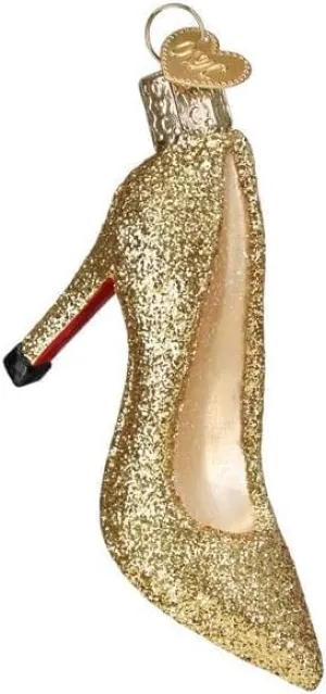Old World Christmas Glam Heel Glass Hanging Ornament