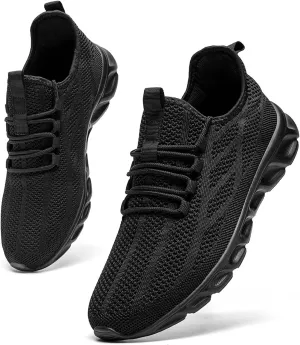 Oltyutc Mens Gym Running Shoes Slip-On Tennis Shoes Non Slip Breathable Workout Sneakers for Walking Jogging Black 13.5