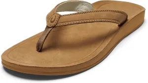 OLUKAI Southshore Women's Everyday Leather Sandals, Full-Grain Leather, Non-Marking Rubber Traction Pads & Compression Molded Footbed