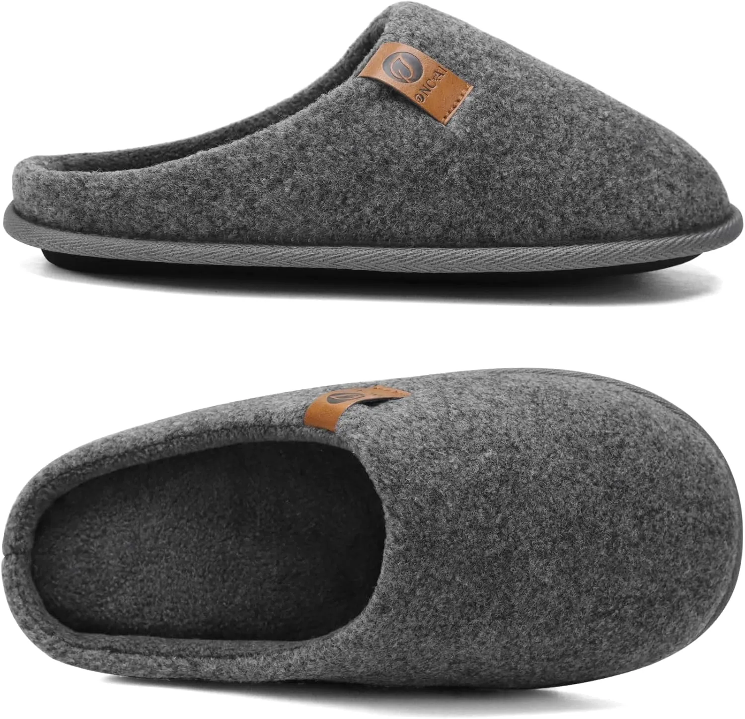 ONCAI Mens Cozy Memory Foam Scuff Slippers Slip On Warm House Shoes Indoor/Outdoor with Best Arch Support