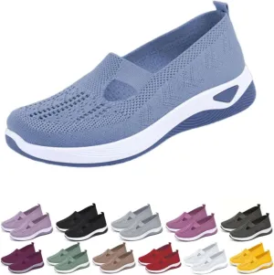 Orthopedic Shoes for Women Mesh Walking Shoes Breathable Non-Slip Slip On Loafers Lightweight Memory Foam Flat Sneakers