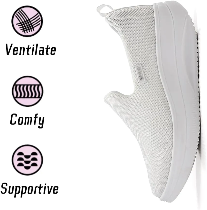Oude Slip On Sneakers Women Comfortable | Womens Orthopedic Slip On Shoes Traveling | 2 Inch Rocker Bottom