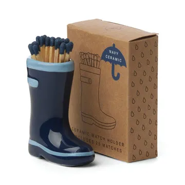 Paddywax Wellington Boot | Navy Blue & Light Blue
