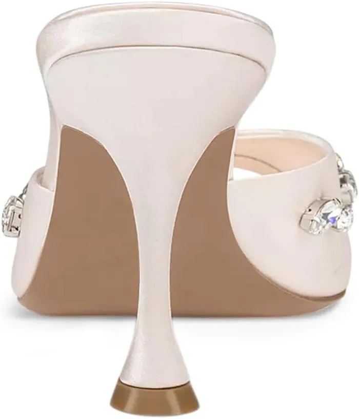 Pazzion Women Open Toe High Heel Mules Crystal Strass Slip On Summer Party Slides Sandals Dress Shoes Size 4-16 US