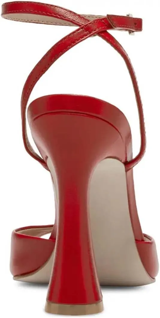 Pazzion Women Stylish Open Pointy Toe Sky High Heel Sandals Crisscross Strap Buckle Flared Heel Pumps Chic Prom Event Shoes Size 4-16 US
