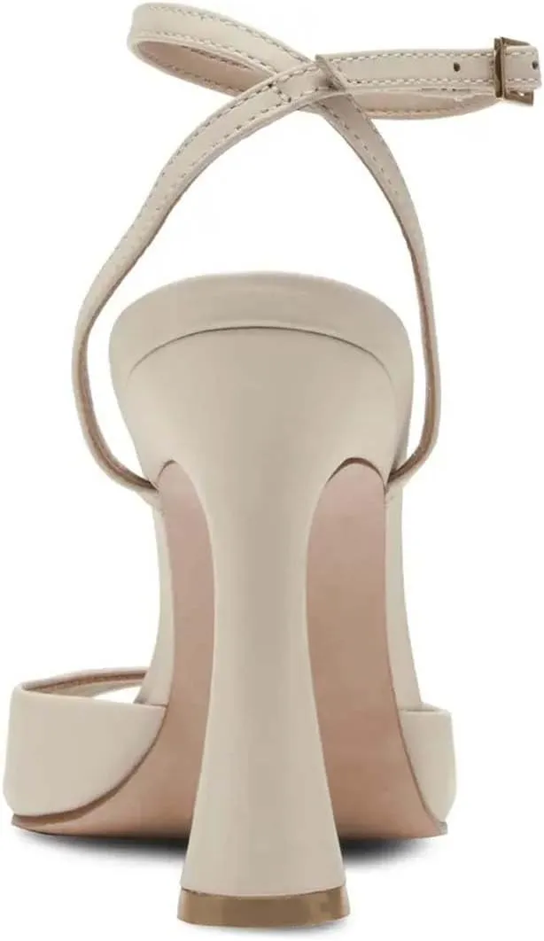 Pazzion Women Stylish Open Pointy Toe Sky High Heel Sandals Crisscross Strap Buckle Flared Heel Pumps Chic Prom Event Shoes Size 4-16 US