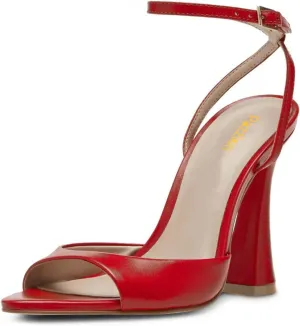 Pazzion Women Stylish Open Pointy Toe Sky High Heel Sandals Crisscross Strap Buckle Flared Heel Pumps Chic Prom Event Shoes Size 4-16 US