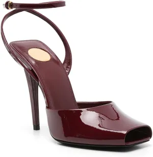 Peep Square Toe Heel Sandals for Women Backless Buckle Ankle Strap Stiletto High Heels Open-Toe Single Wedding Party Office Clubbing Work Courts Comfort