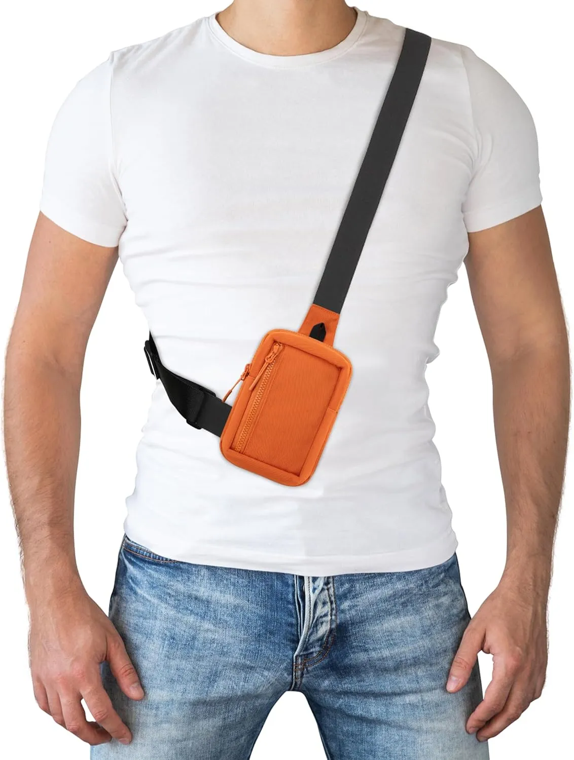 Peicees Mini Sling Bag for Men Women Crossbody Bag Travel Running Phone Daypack Shoulder Bags