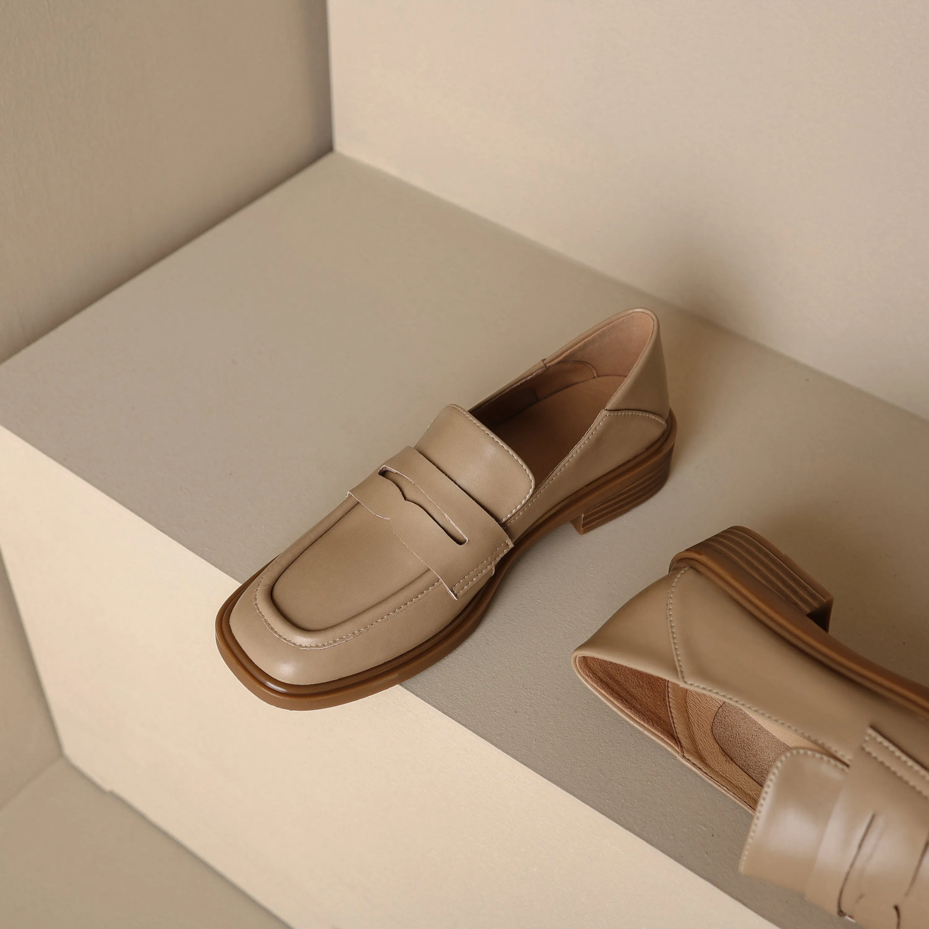 Penny Loafers Handmade Classic Suede Leather Flats Women's Shoes