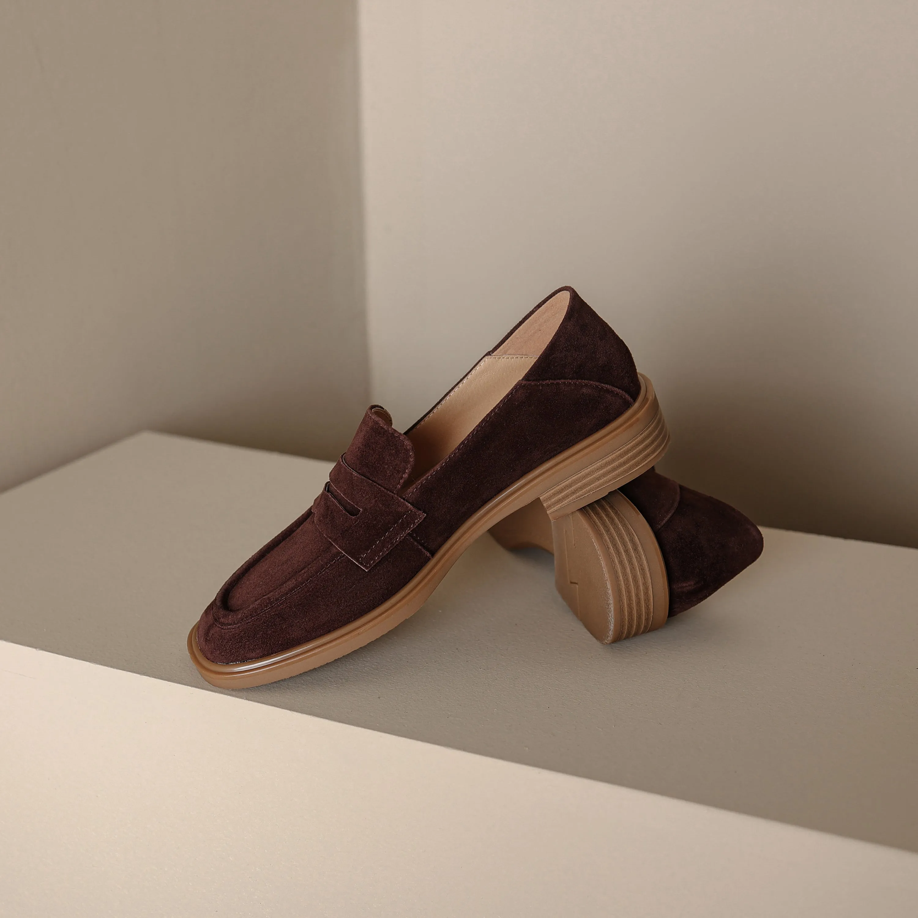 Penny Loafers Handmade Classic Suede Leather Flats Women's Shoes