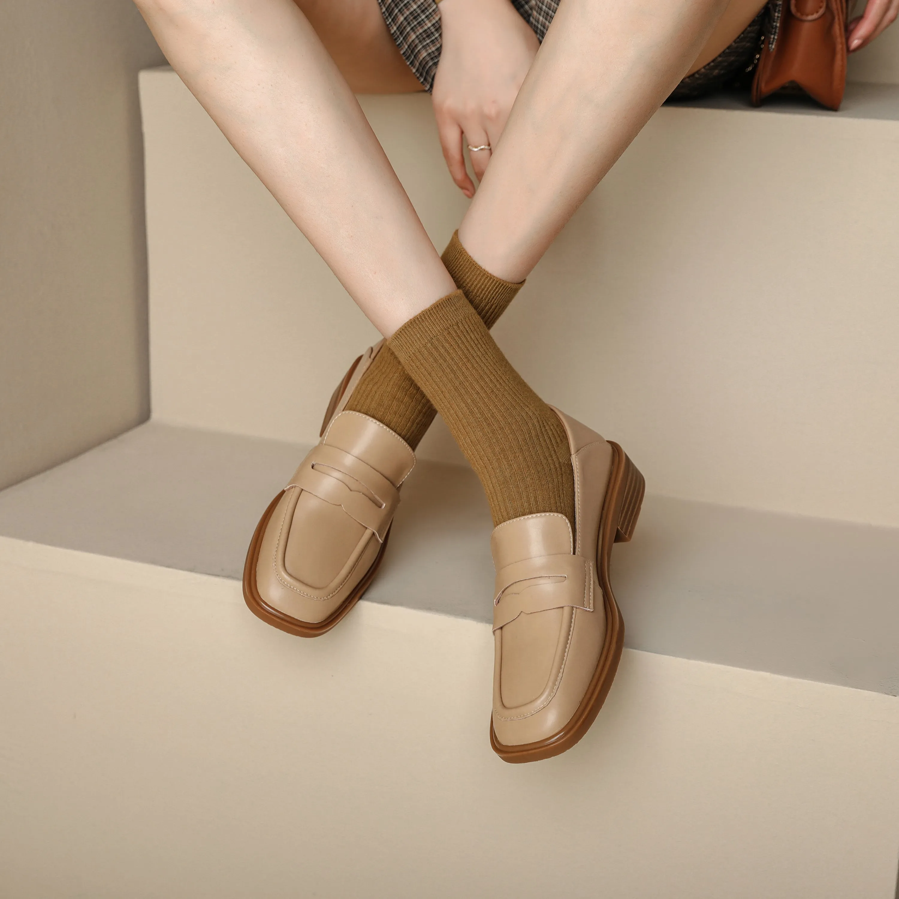 Penny Loafers Handmade Classic Suede Leather Flats Women's Shoes