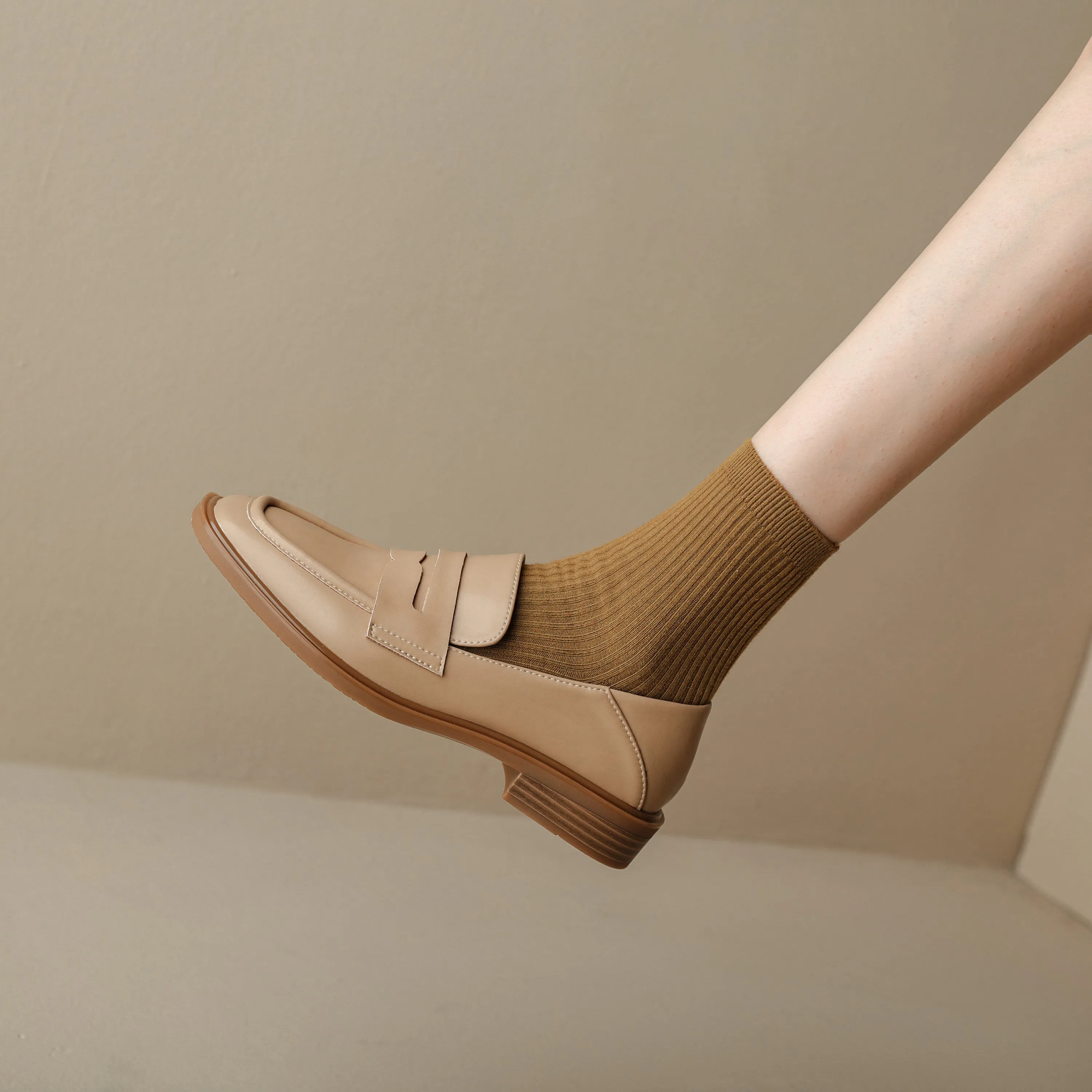 Penny Loafers Handmade Classic Suede Leather Flats Women's Shoes