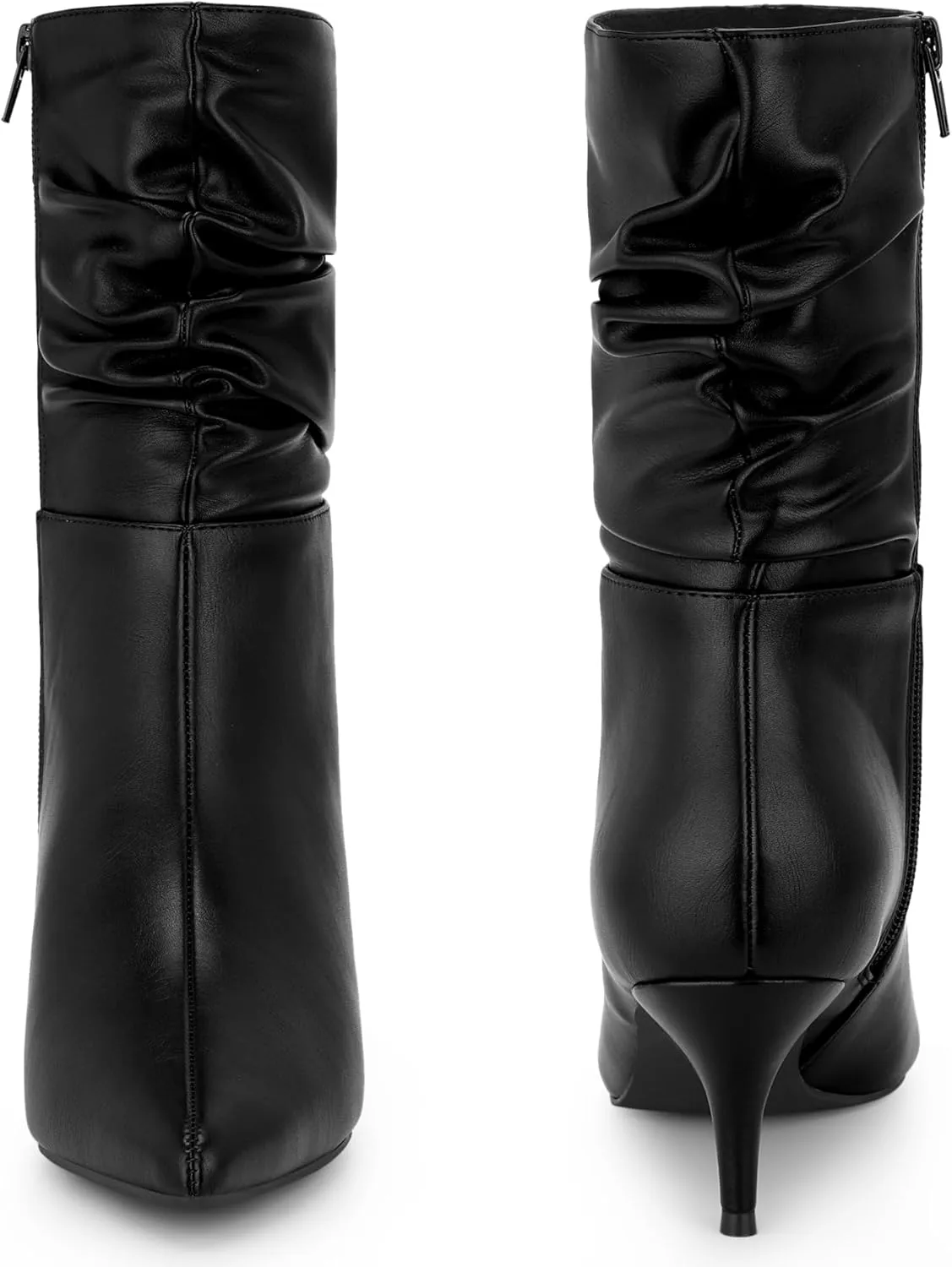 Perphy Pointed Toe Slouch Kitten Heel Boot Mid-Calf Boots for Women