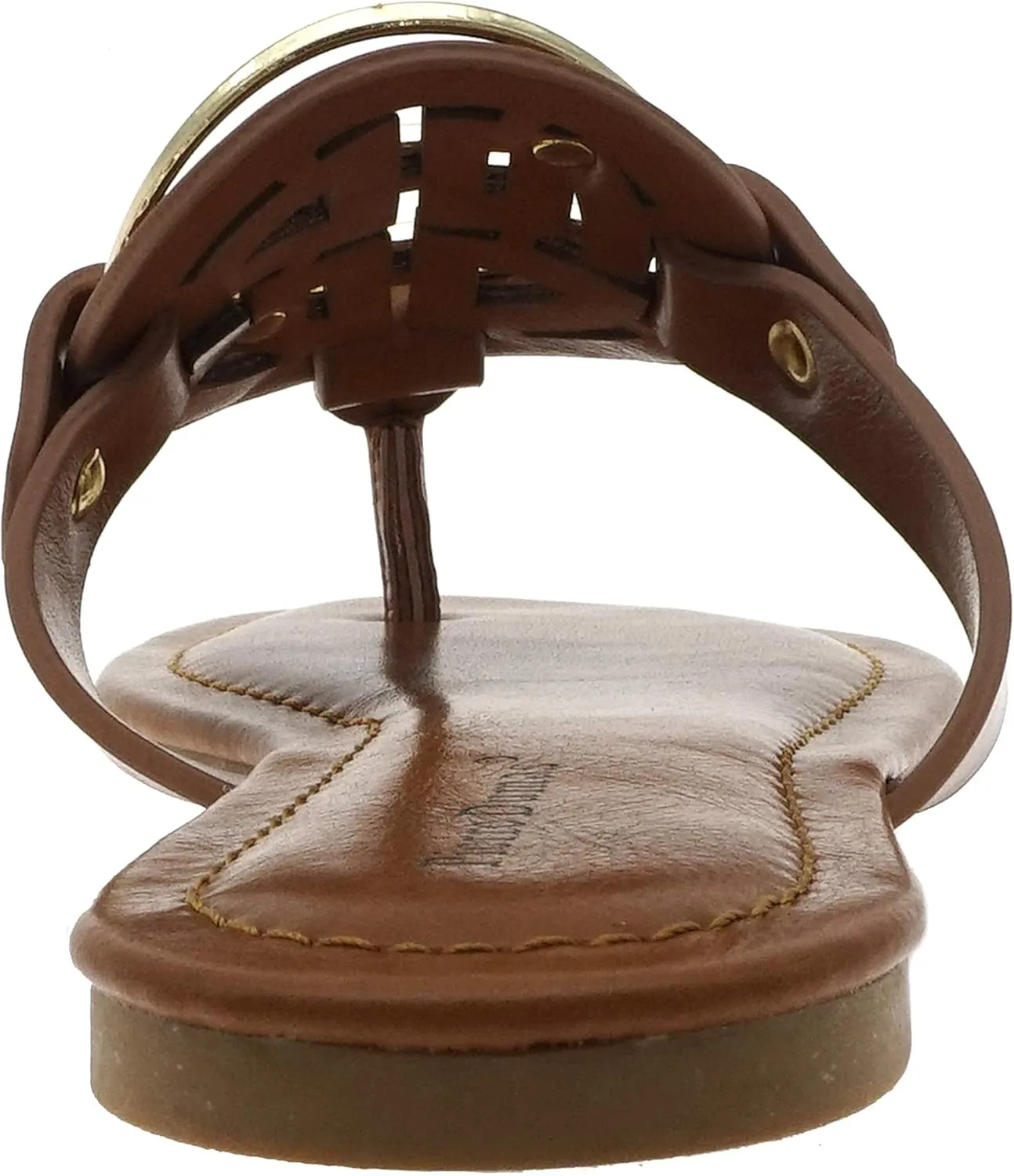 Pierre Dumas Women's Medallion Vegan Slide Thong Flip Flop Flat Sandal