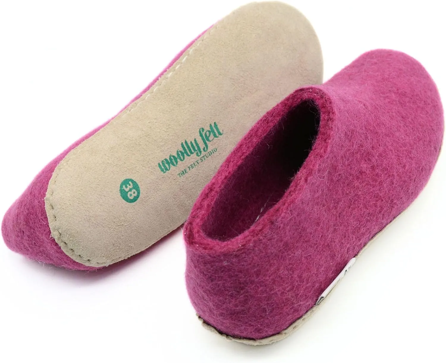 Pink Shoes, Handmade Pure Wool Slip On Shoes, Indoor Shoes