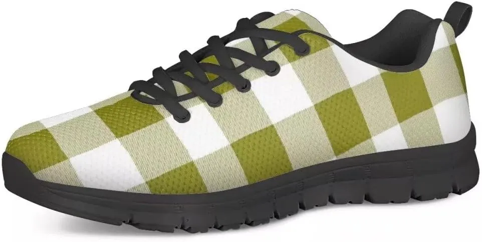 PinUp Angel Women's Buffalo Plaid Walking Shoes Slip on Lightweight Tennis Shoes Sneakers