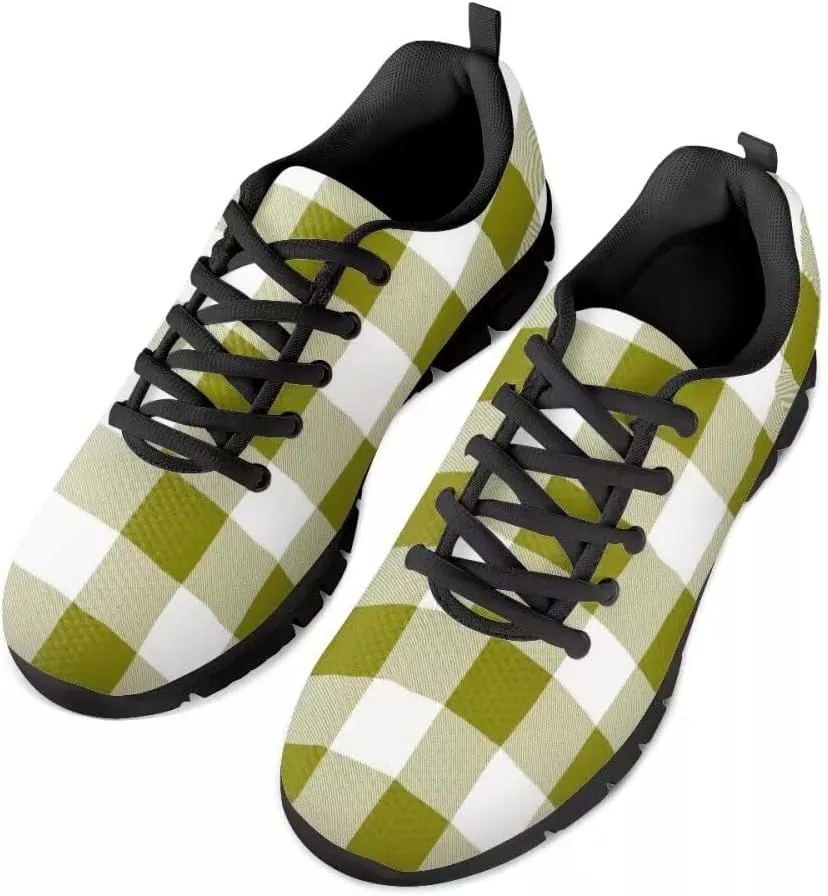 PinUp Angel Women's Buffalo Plaid Walking Shoes Slip on Lightweight Tennis Shoes Sneakers