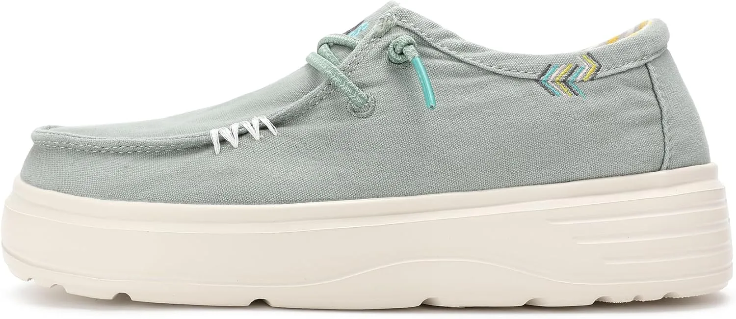 PITAS Natal Women's Comfortable Loafers | Casual Slip-On Shoes for Women | Breathable and Comfortable Boat Shoes | Green