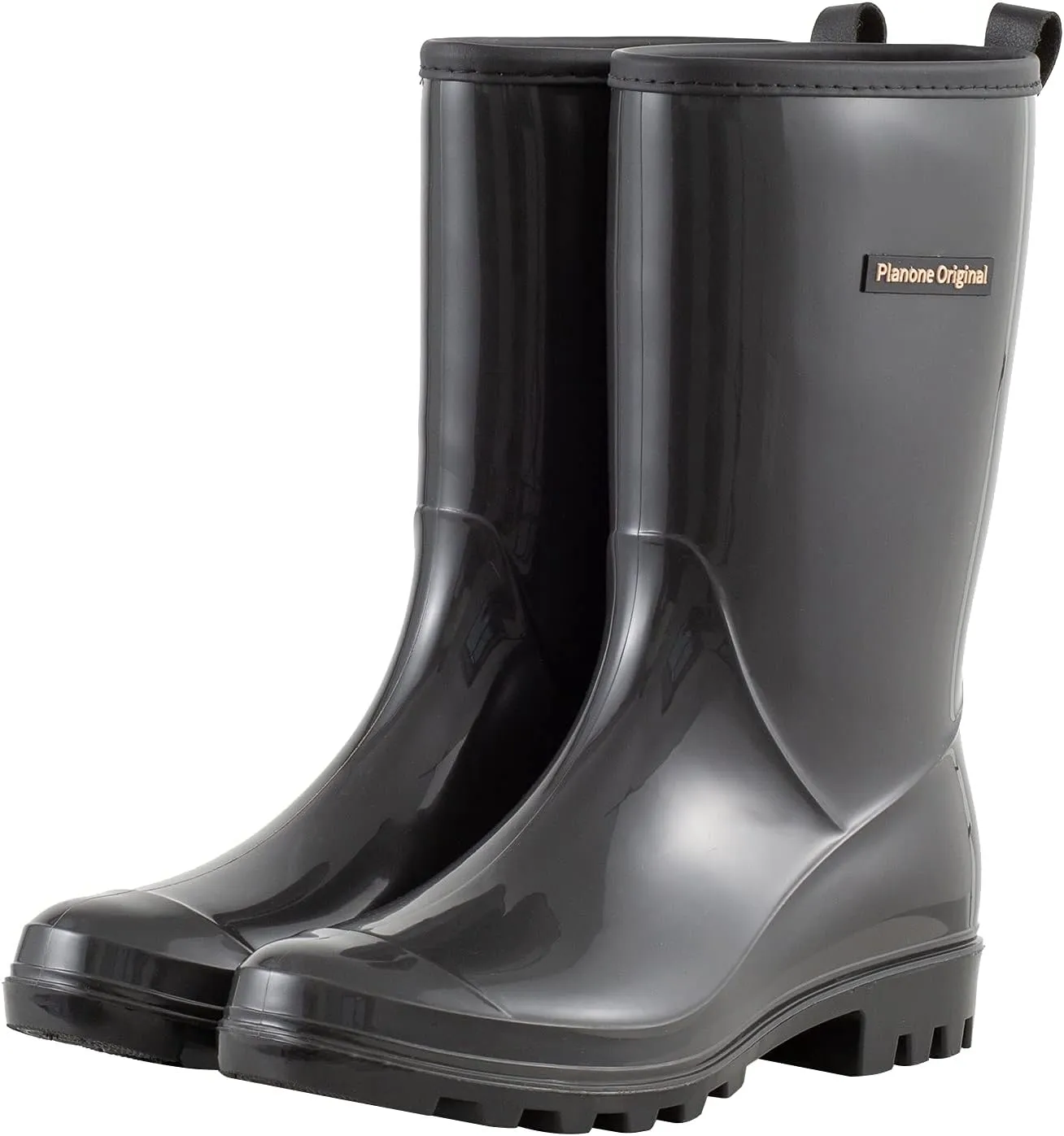 planone Mid Calf Waterproof Rain Boots For Women Anti-Slipping Garden Shoes Comfortable Insoles Stylish Light Rain Shoes Outdoor Work Shoes