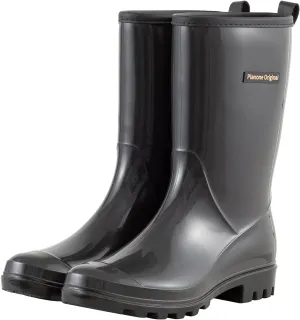 planone Mid Calf Waterproof Rain Boots For Women Anti-Slipping Garden Shoes Comfortable Insoles Stylish Light Rain Shoes Outdoor Work Shoes