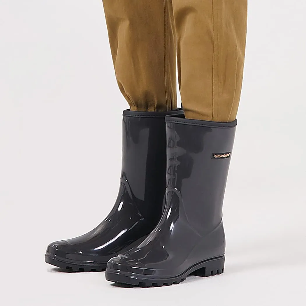 planone Mid Calf Waterproof Rain Boots For Women Anti-Slipping Garden Shoes Comfortable Insoles Stylish Light Rain Shoes Outdoor Work Shoes