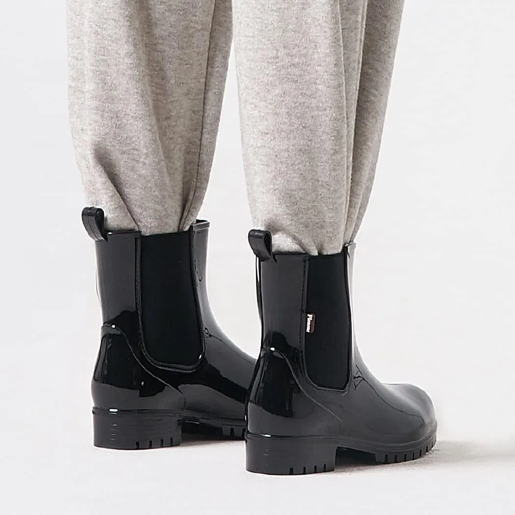 planone Short Rain Boots Women Fashion Waterproof Chelsea Boots for Women Light Outdoor Garden Shoes Ankle Muck Boots for Ladies Non Slip Work Shoes Rubber Boots with Premium Comfort Insole