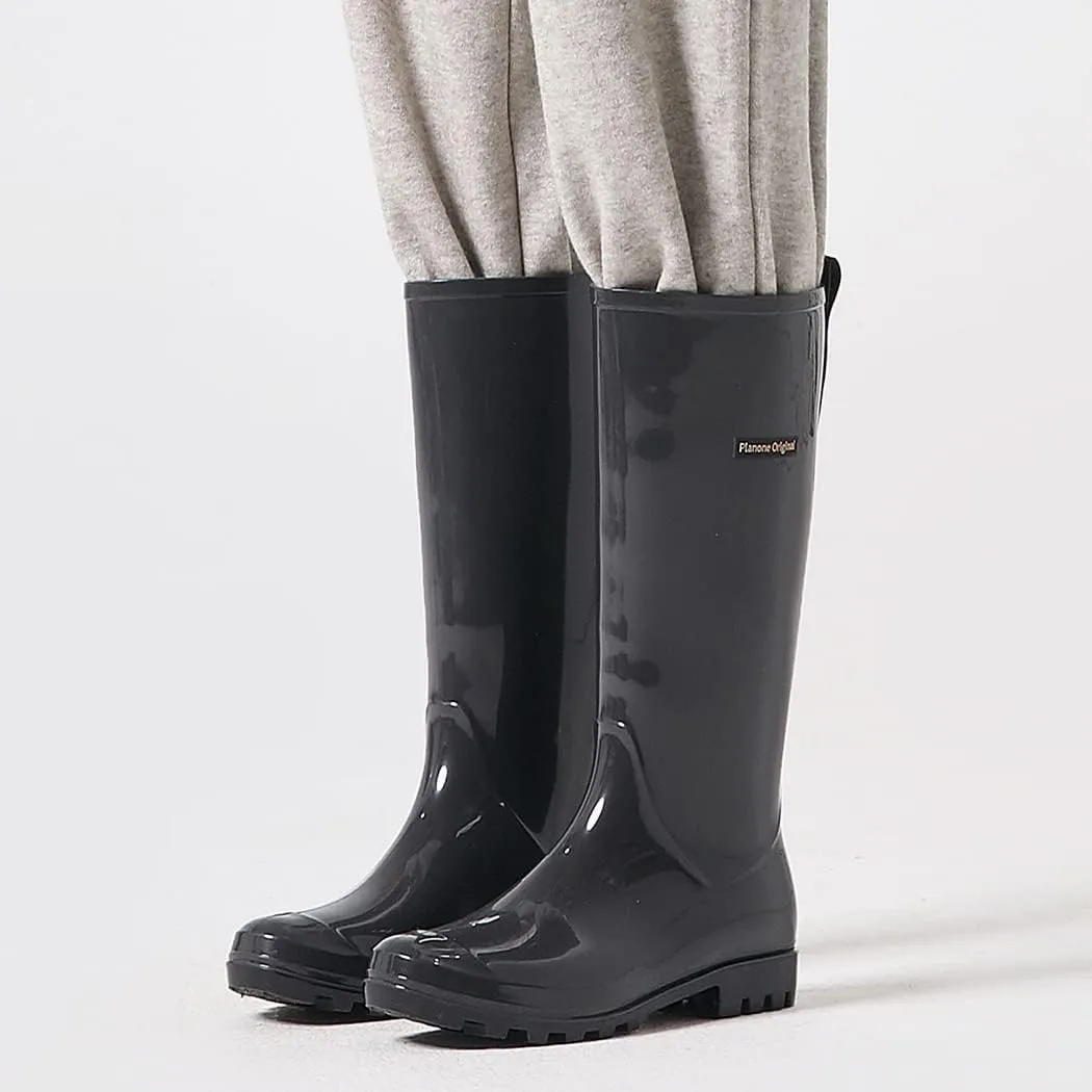 planone Tall Rain Boots Women Fashion Waterproof Boots for Women Light Outdoor Garden Shoes Muck Boots for Ladies Non Slip Work Shoes Rubber Boots with Premium Comfort Insole