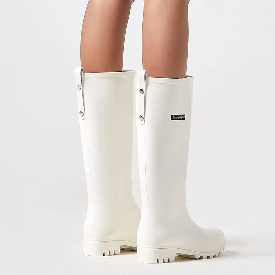 planone Tall Rain Boots Women Fashion Waterproof Boots for Women Light Outdoor Garden Shoes Muck Boots for Ladies Non Slip Work Shoes Rubber Boots with Premium Comfort Insole