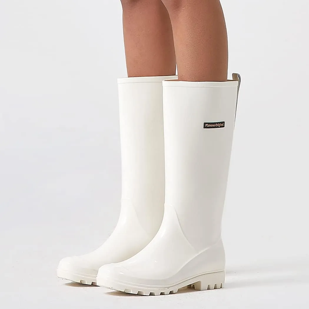 planone Tall Rain Boots Women Fashion Waterproof Boots for Women Light Outdoor Garden Shoes Muck Boots for Ladies Non Slip Work Shoes Rubber Boots with Premium Comfort Insole