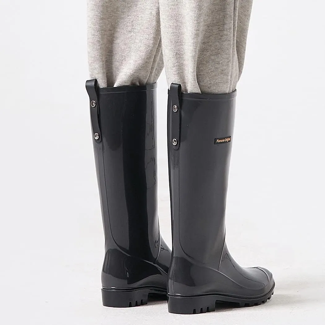 planone Tall Rain Boots Women Fashion Waterproof Boots for Women Light Outdoor Garden Shoes Muck Boots for Ladies Non Slip Work Shoes Rubber Boots with Premium Comfort Insole