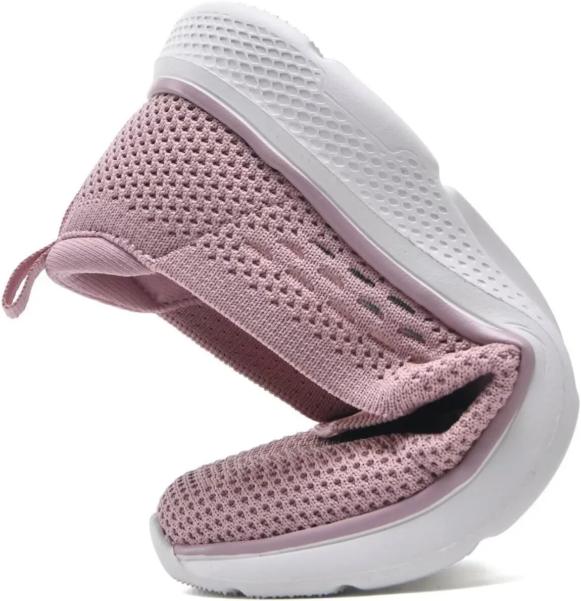 poemlady Walking Shoes Women Slip On Sneakers Knit Lightweight Comfortable Breathable Nurse Shoes for Work Travel