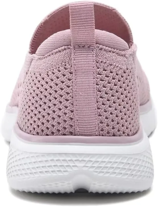 poemlady Walking Shoes Women Slip On Sneakers Knit Lightweight Comfortable Breathable Nurse Shoes for Work Travel