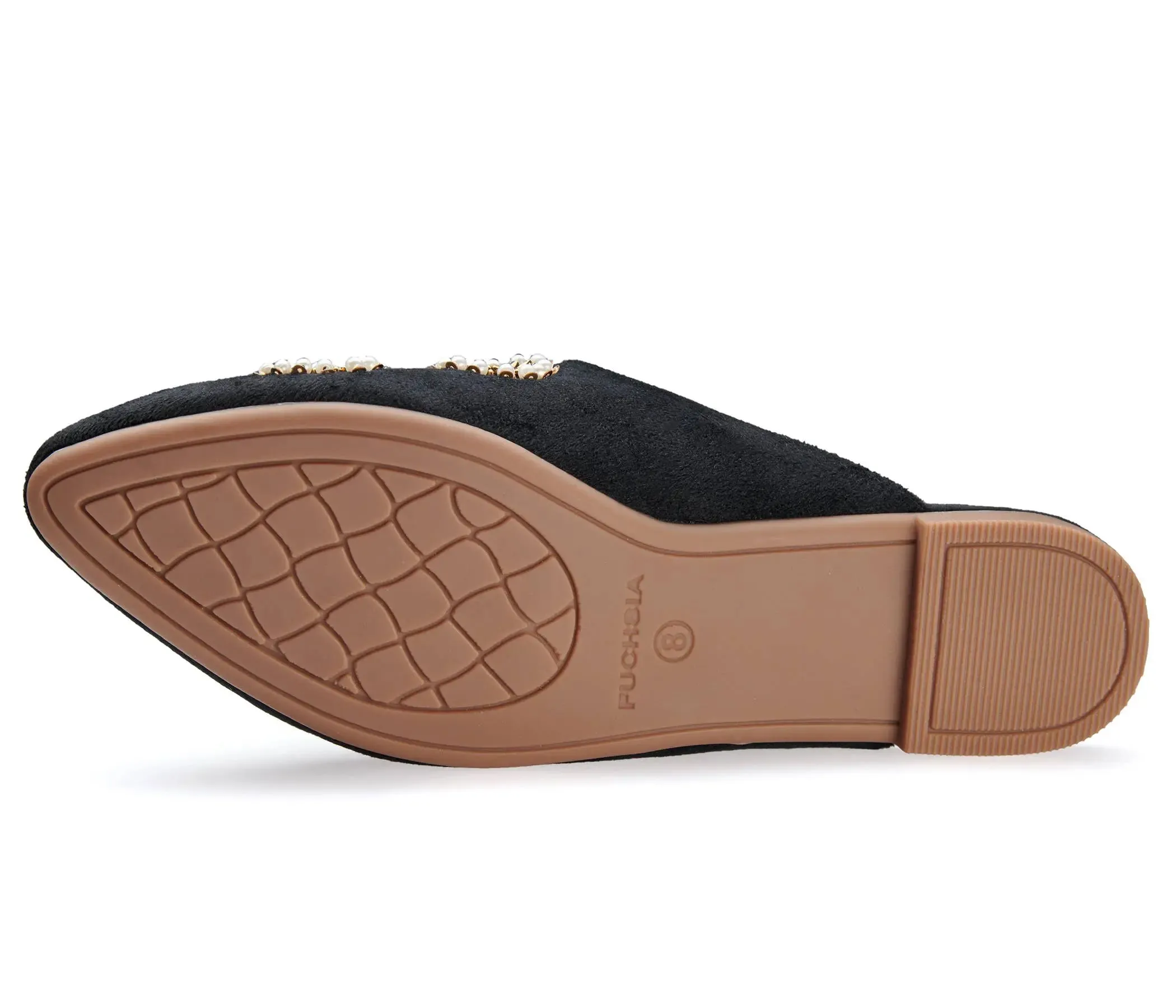 Pointed Toe Artisanal Galaxy Black Pearl Women's Mule Slide Slipper Shoes