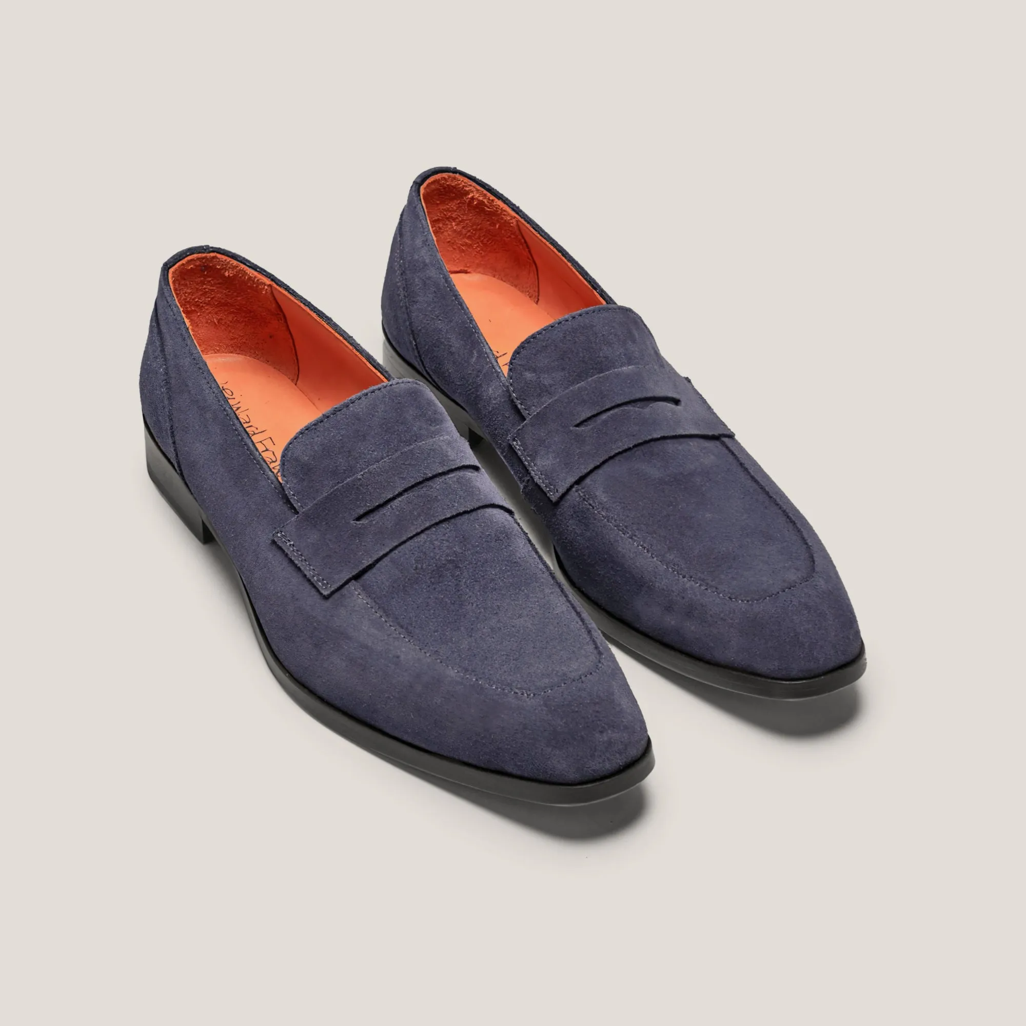 Porto - Dark Navy Suede - Penny Loafers