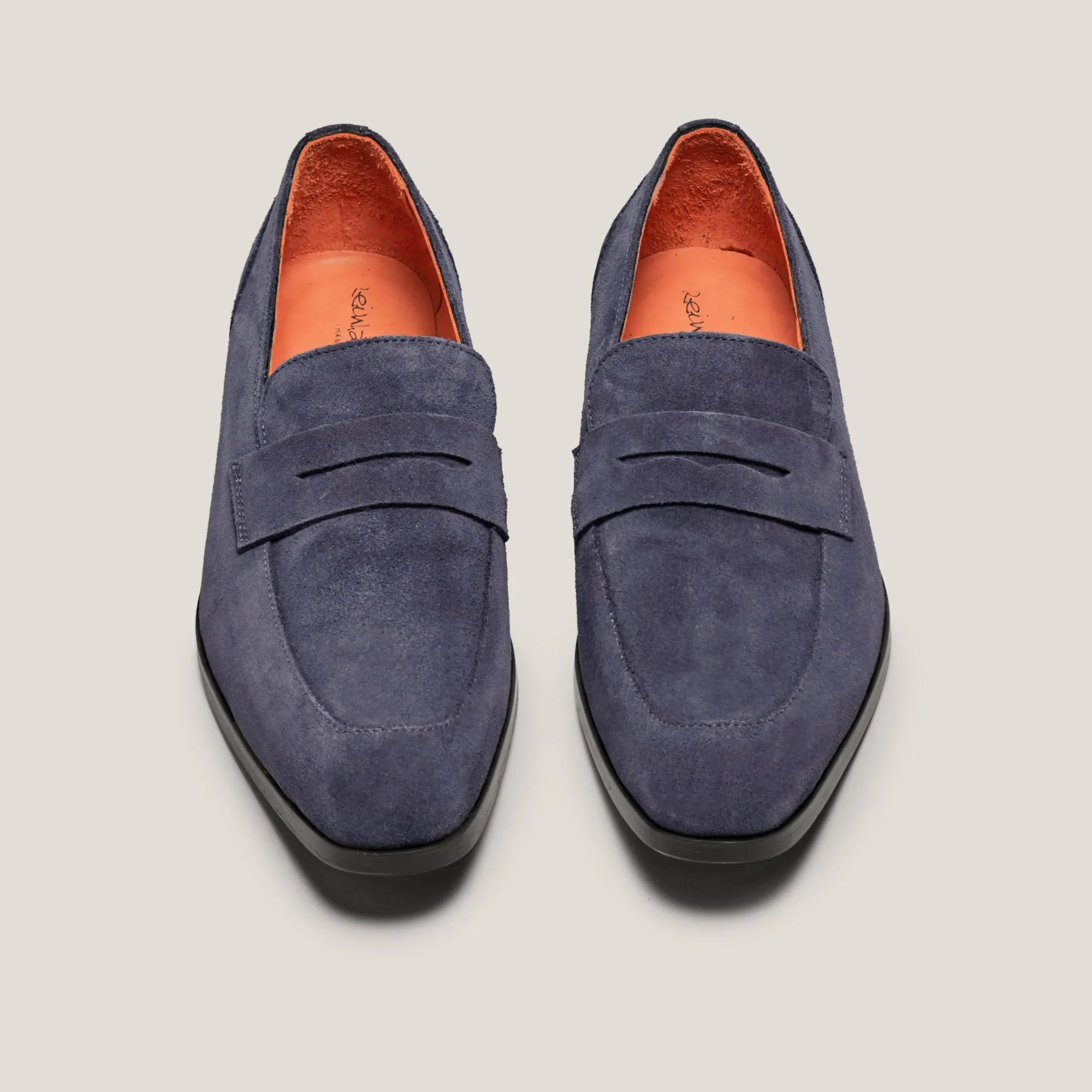 Porto - Dark Navy Suede - Penny Loafers
