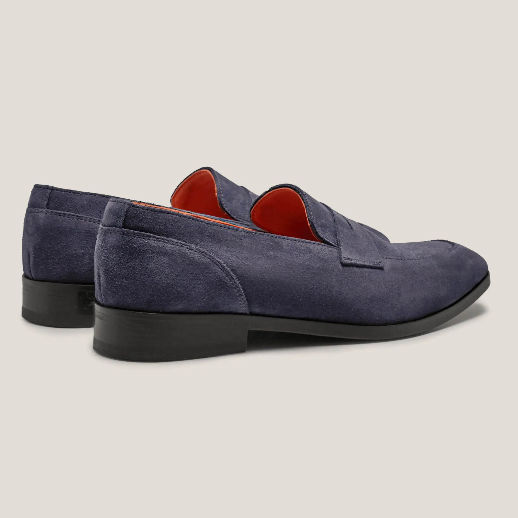 Porto - Dark Navy Suede - Penny Loafers
