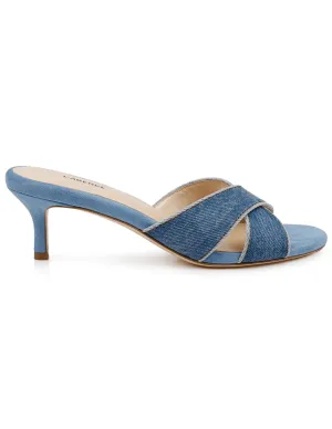 PRE-ORDER-L'Agence Aveline Denim Mule Sandal