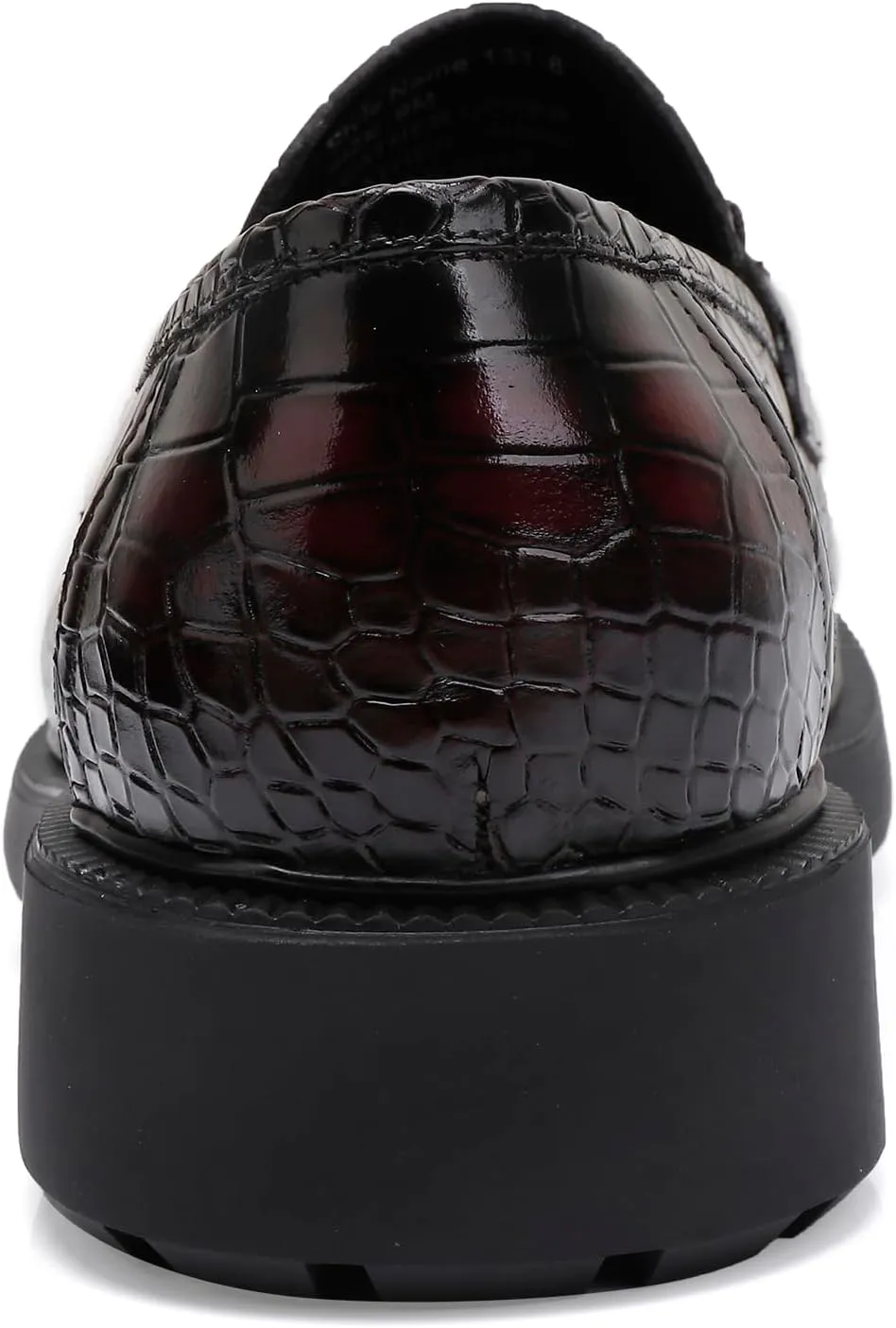 Premium Mens Leather Dress Shoes, Classic Casual Crocodile Printed Business Buckle Dress Slip on Penny Loafer Party Wedding Shoes for Mens