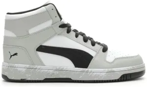 Puma - Mens Puma Rebound Layup Scruff Shoes, Color Puma White/Puma Black/Flat Light Gray, Size: 13 M US
