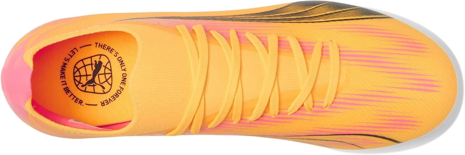 PUMA Men's Ultra Match Firm, Artificial Ground Soccer Cleats, Fiery Coral-Fizzy Light-Black, 11