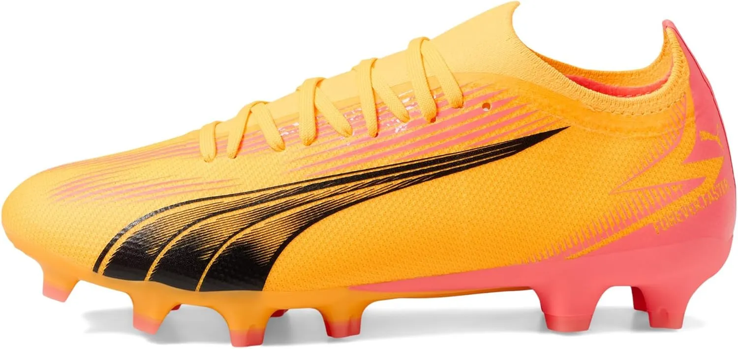 PUMA Men's Ultra Match Firm, Artificial Ground Soccer Cleats, Fiery Coral-Fizzy Light-Black, 11